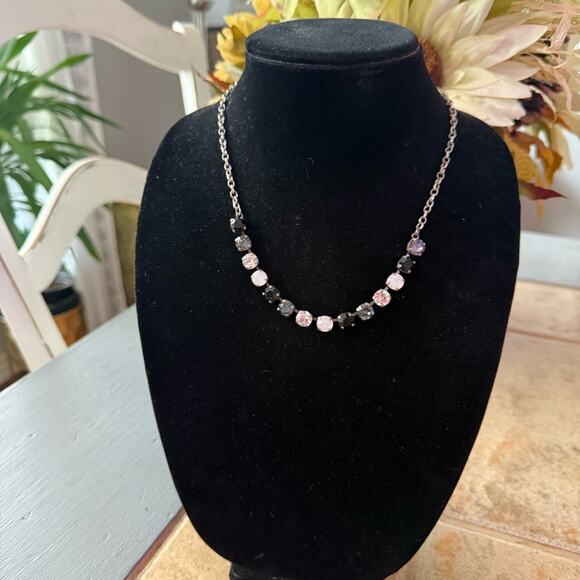 Sabika LIKE Crystal Silver Tone Tennis Style Necklace - Picture 1 of 6